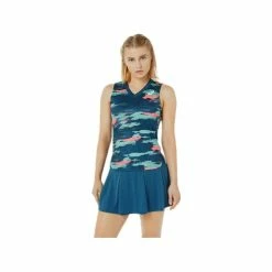 ASICS MATCH GRAPHIC TANK 2042A207-401 LIGHT INDIGO LADIES TENNIS