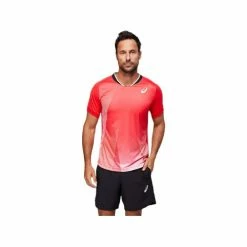 ASICS MATCH GRAPHIC SS TOP 2041A170-602 ELECTRIC RED MENS TENNIS