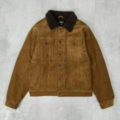 Brixton Cable Sherpa Lined Trucker Jacket - Brass