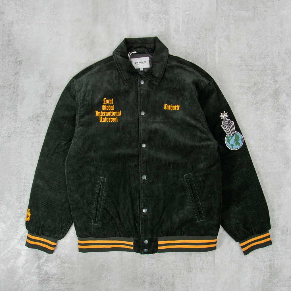 Carhartt WIP Letterman Jacket - Dark Cedar / Ochre 3 Carhartt WIP Letterman Jacket - Dark Cedar / Ochre