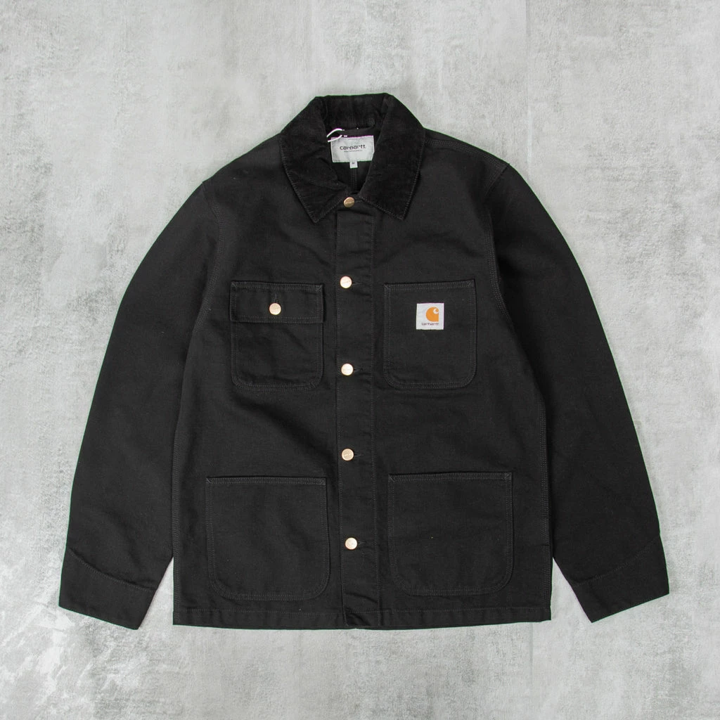 Carhartt WIP Michigan Rinsed Chore Coat - Black / Black 3 Carhartt WIP Michigan Rinsed Chore Coat - Black / Black