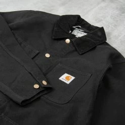 Alternative view of Carhartt WIP Michigan Rinsed Chore Coat - Black / Black