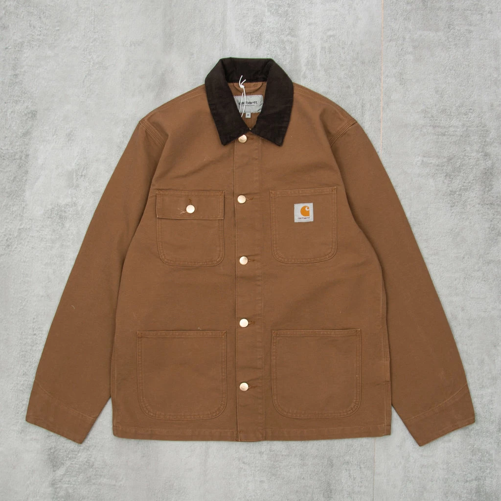 Carhartt WIP Michigan Rinsed Chore Coat - Hamilton Brown / Tobacco 3 Carhartt WIP Michigan Rinsed Chore Coat - Hamilton Brown / Tobacco