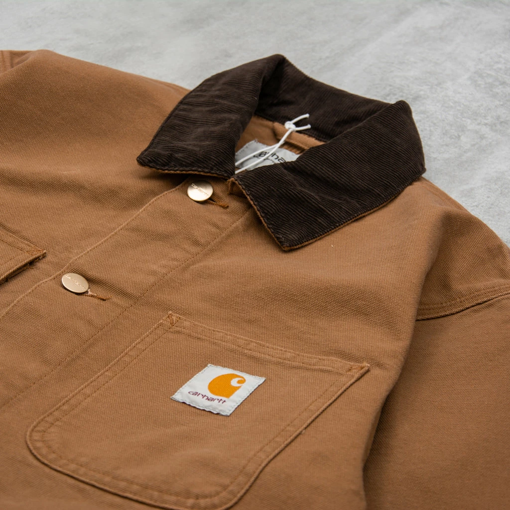 Carhartt WIP Michigan Rinsed Chore Coat - Hamilton Brown / Tobacco 4 Carhartt WIP Michigan Rinsed Chore Coat - Hamilton Brown / Tobacco - Image 2
