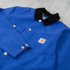 Alternative view of Carhartt WIP Michigan Rinsed Chore Coat - Lazurite / Black