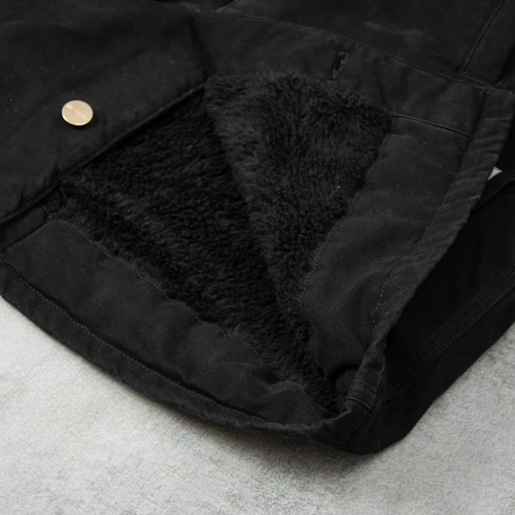 Carhartt WIP Newman Coat - Black Heavy Stone Wash 8 Carhartt WIP Newman Coat - Black Heavy Stone Wash - Image 6