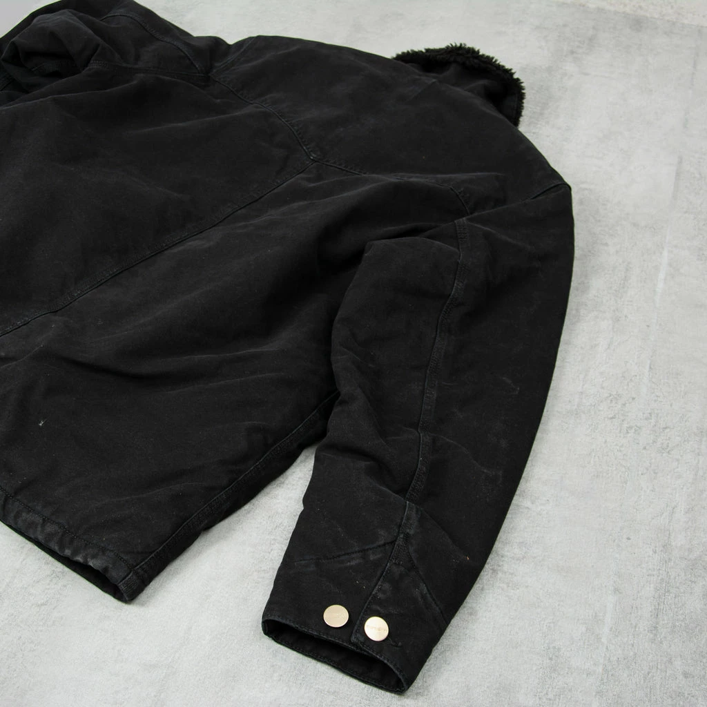 Carhartt WIP Newman Coat - Black Heavy Stone Wash 5 Carhartt WIP Newman Coat - Black Heavy Stone Wash - Image 3