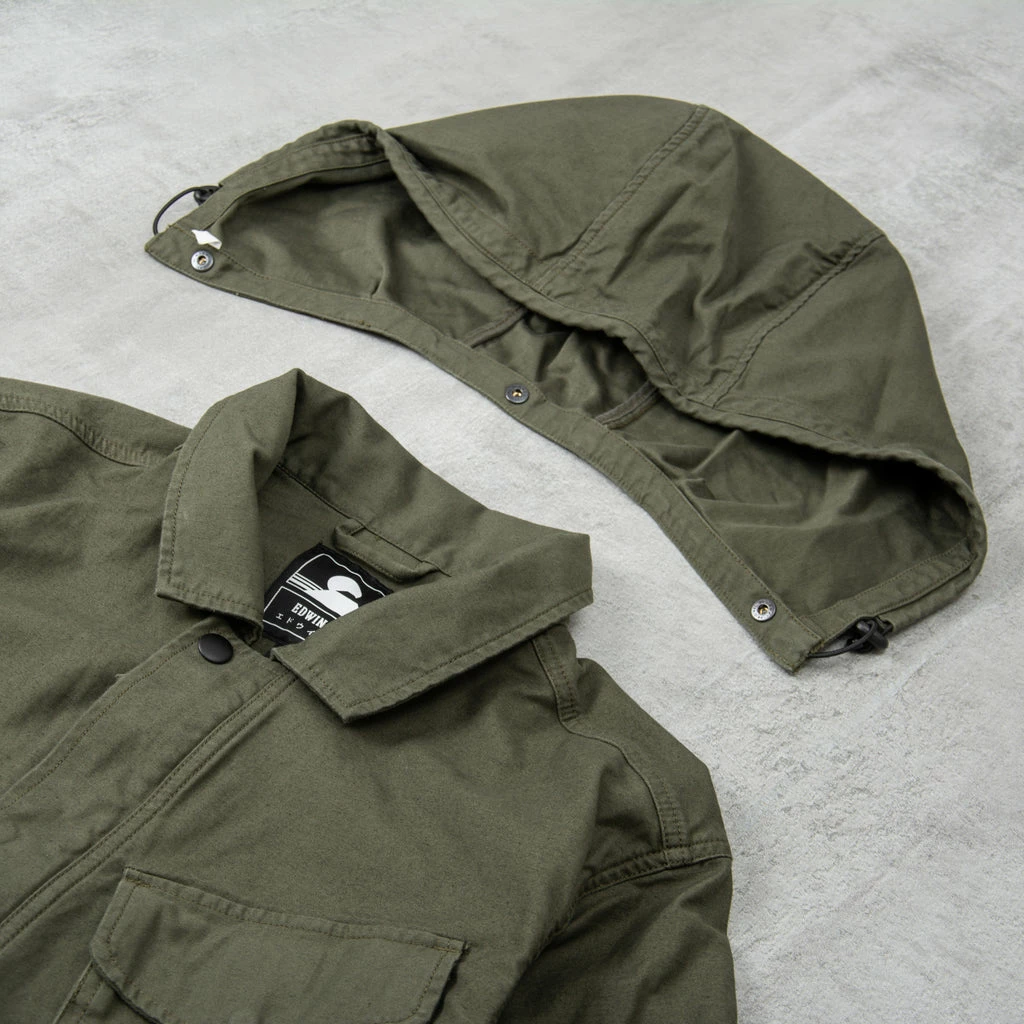 Edwin Strategy II Hooded Jacket - Ivy Enzyme Wash 4 Edwin Strategy II Hooded Jacket - Ivy Enzyme Wash - Image 2