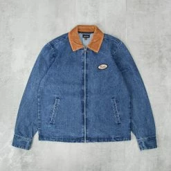Brixton Utopia Jacket - Worn Denim / Light Brown