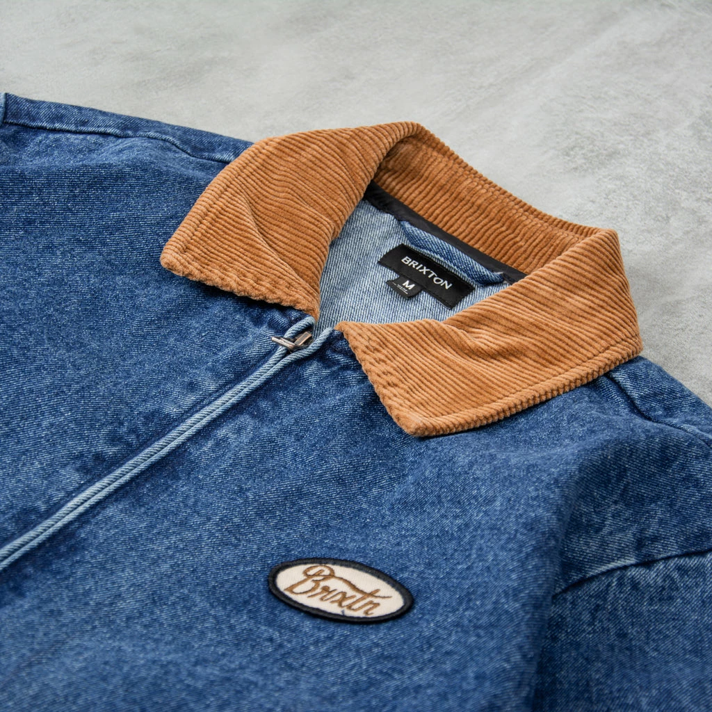 Brixton Utopia Jacket - Worn Denim / Light Brown 4 Brixton Utopia Jacket - Worn Denim / Light Brown - Image 2