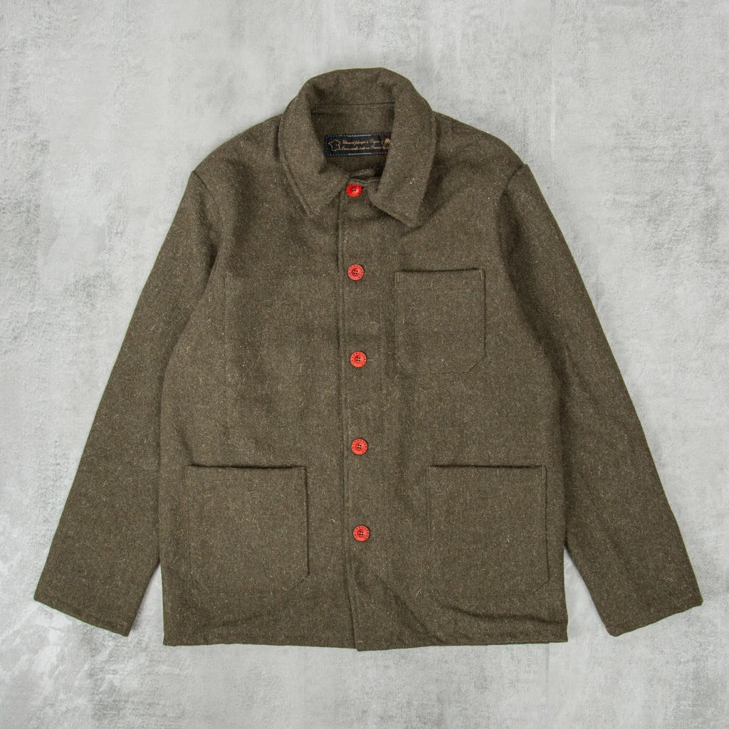Le Laboureur Wool Work Jacket - Khaki 3 Le Laboureur Wool Work Jacket - Khaki