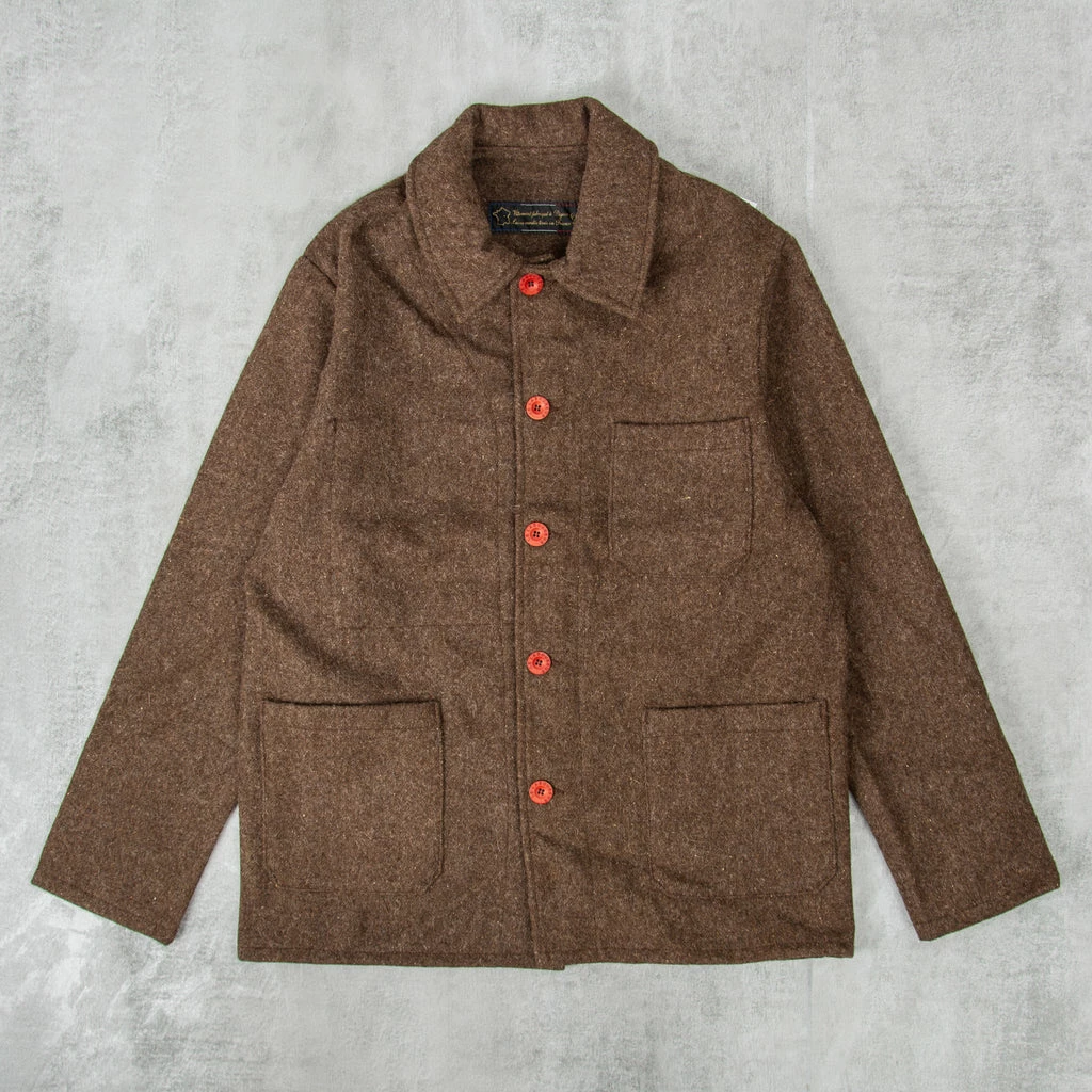 Le Laboureur Wool Work Jacket - Marron Brown 3 Le Laboureur Wool Work Jacket - Marron Brown