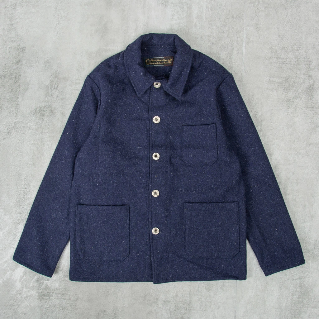 Le Laboureur Wool Work Jacket - Navy 3 Le Laboureur Wool Work Jacket - Navy