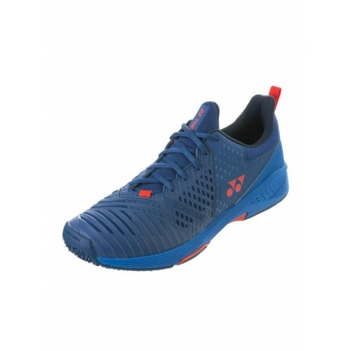 YONEX SONICAGE 3 CLAY NAVY/RED MENS TENNIS SHOE 3 YONEX SONICAGE 3 CLAY NAVY/RED MENS TENNIS SHOE